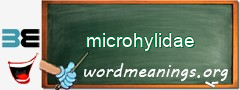 WordMeaning blackboard for microhylidae